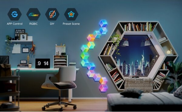 Govee - SADA 10x LED Svietidlo Glide Hexa Pro LED Smart RGBIC Wi-Fi