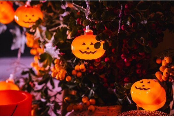 Retlux - LED Dekoračná reťaz HALLOWEEN 20xLED/3xAA/teplá biela 3,3m tekvica