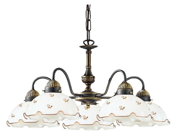 Kolarz 731.85.160 - Luster na reťazi NONNA 5xE27/75W/230V kvety ružové zlato