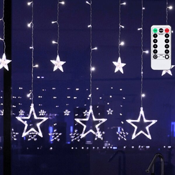 Aigostar - LED vonkajší vianočný reťaz 120xLED/6W/230V/8 funkcií 3x0,6m IP44 studená biela + diaľkové ovládanie