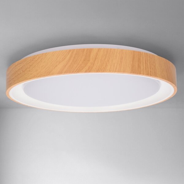 Brilagi - LED stmievateľné stropné svietidlo FLOCO LED/48W/230V priemer 40 cm drevo/biela +DO