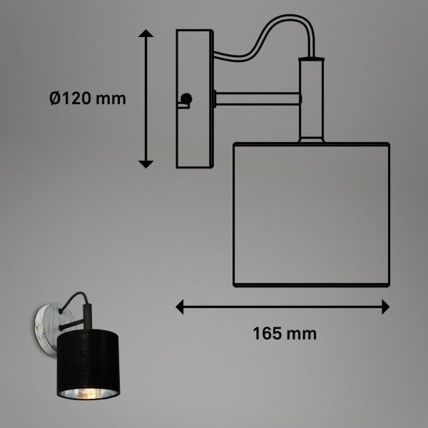 Briloner 2737-014 - Nástenné svietidlo SILVER CRAFTED 1xE14/25W/230V