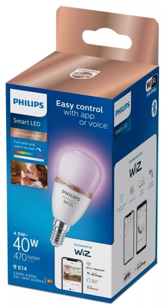 LED Stmievaná žiarovka Philips SMART P45 E14/4,9W/230V 2200-6500K