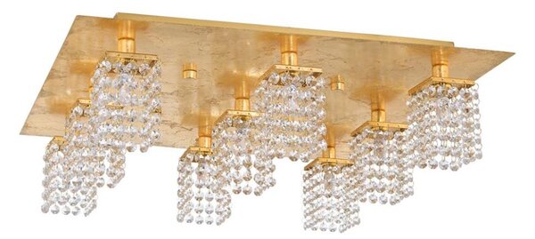 Eglo 97722 - LED Krištáľový prisadený luster PYTON GOLD 9xG9/3W/230V
