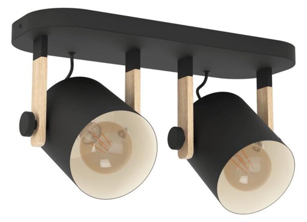 Eglo 43557 - Bodové svietidlo HORNWOOD 2xE27/28W/230V čierne