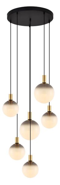 Zuma Line 003064-034740- Závesný luster na lanku NUA 6xE27/25W/230V pr. 75 cm zlatý/čierny