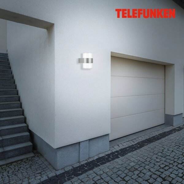 Telefunken 320404TF - LED vonkajšie nástenné svietidlo 2xLED/8W/230V IP44 matný chróm