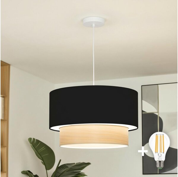 Brilagi - LED luster na lanku CERIA 1xE27/40W/230V priemer 50 cm čierna/béžová