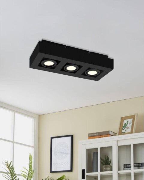 Eglo 31064 - LED bodové svietidlo MENDOZA 3xLED/4,7W/230V 3000K čierna