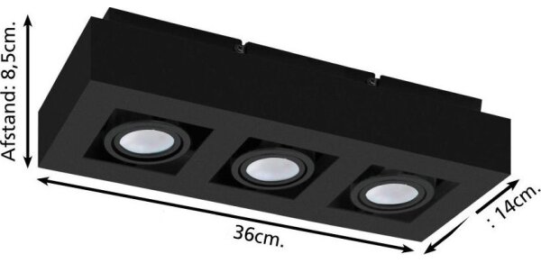 Eglo 31064 - LED bodové svietidlo MENDOZA 3xLED/4,7W/230V 3000K čierna