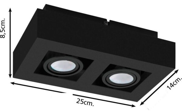 Eglo 31063 - LED bodové svietidlo MENDOZA 2xLED/4,7W/230V 3000K čierne