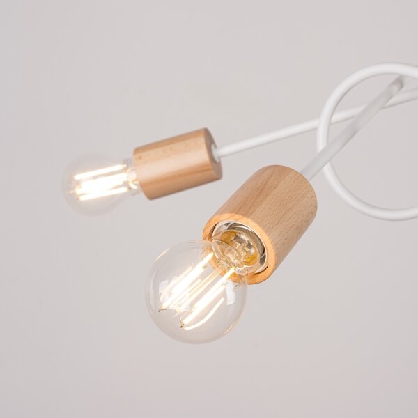 Sollux SL.1475 - Prisadený luster EMBER 5xE27/15W/230V biela/béžová/buk