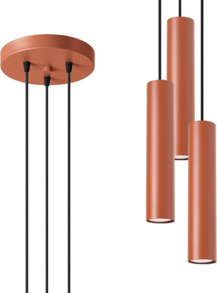 Sollux SL.1492 - Luster na lanku LAGOS 3xGU10/10W/230V červená