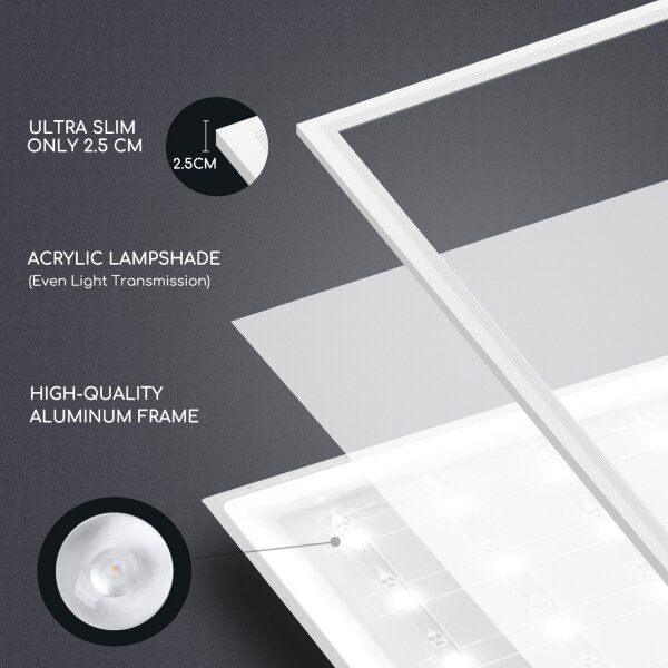 Aigostar - LED Podhľadový panel LED/40W/230V 6500K 60x60cm biela