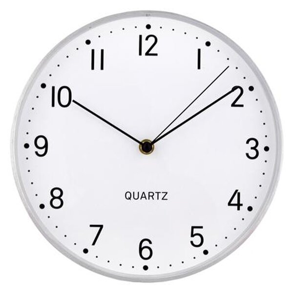 NÁSTENNÉ HODINY, OKRÚHLE, 24,8 CM, STRIEBORNÝ RÁM
