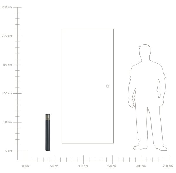 Sada 2 vonkajších stĺpikových svietidiel čierna hliník 60 cm záhradné osvetlenie chodníka moderný štýl exteriér