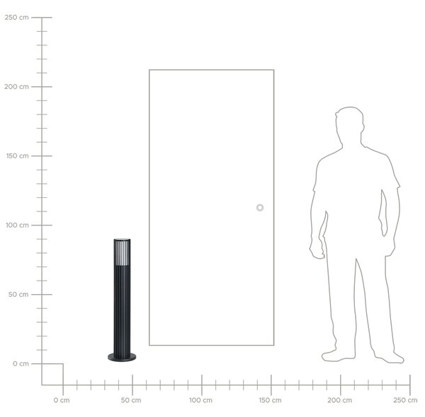 Sada 2 vonkajších stĺpikových svietidiel čierna hliník 50 cm záhradné osvetlenie chodníka moderný štýl exteriér