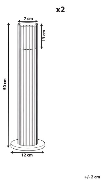 Sada 2 vonkajších stĺpikových svietidiel čierna hliník 50 cm záhradné osvetlenie chodníka moderný štýl exteriér