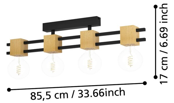 STROPNÉ SVIETIDLO, 85,5/7,5/17 cm Eglo - Online Only bytové doplnky, Online Only
