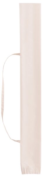 Záhradný slnečník béžový tkanina ⌀ 232 cm oceľová tyč efekt dreva štýlový moderný exteriér