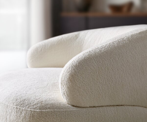DELIFE Lounge kreslo Nova 88x88 cm bouclé mäkký béžová