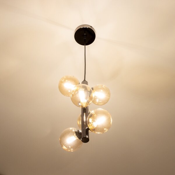Brilagi - LED luster na lane MILLA 6xG9/3W/230V čierny chróm/zlatá