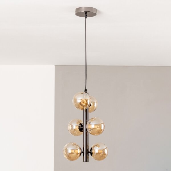 Brilagi - LED luster na lane MILLA 6xG9/3W/230V čierny chróm/zlatá