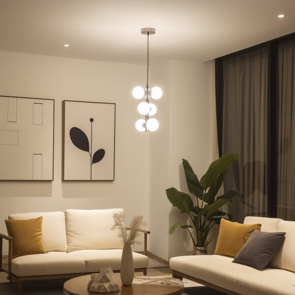 Brilagi - LED luster na lanku MILLA 6xG9/3W/230V čierny chróm/biela