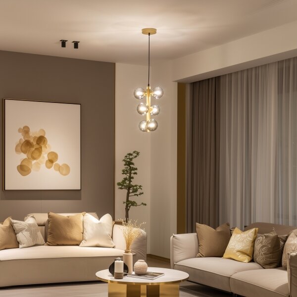 Brilagi - LED Luster na lanku MILLA 6xG9/3W/230V zlatá/dymová