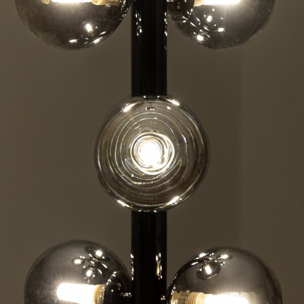 Brilagi - LED luster na lane MILLA 6xG9/3W/230V čierny chróm/dymové sklo