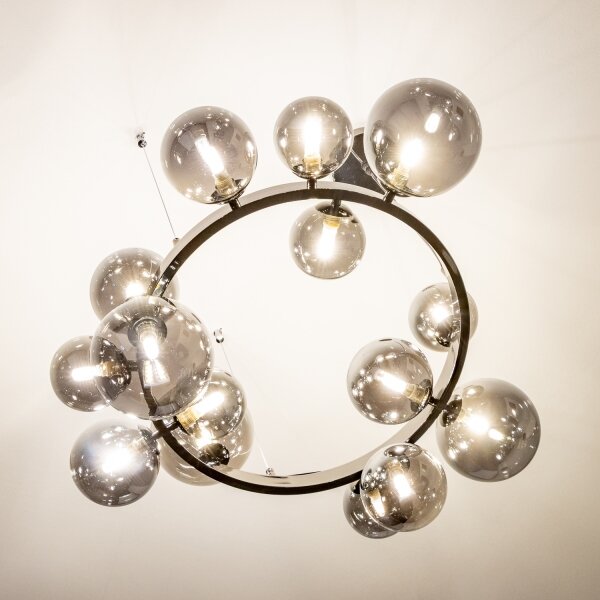 Brilagi - LED luster na lane MILLA 15xG9/3W/230V čierny chróm/dymové