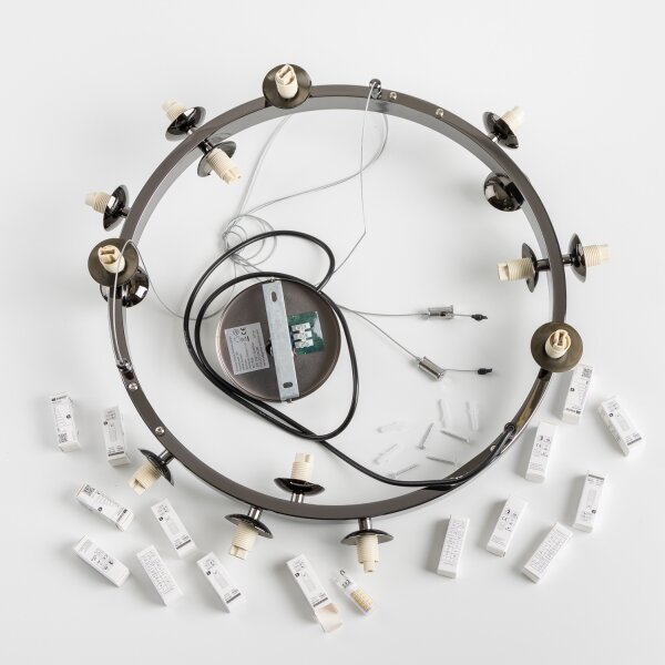 Brilagi - LED luster na lanku MILLA 15xG9/3W/230V čierny chróm/biela