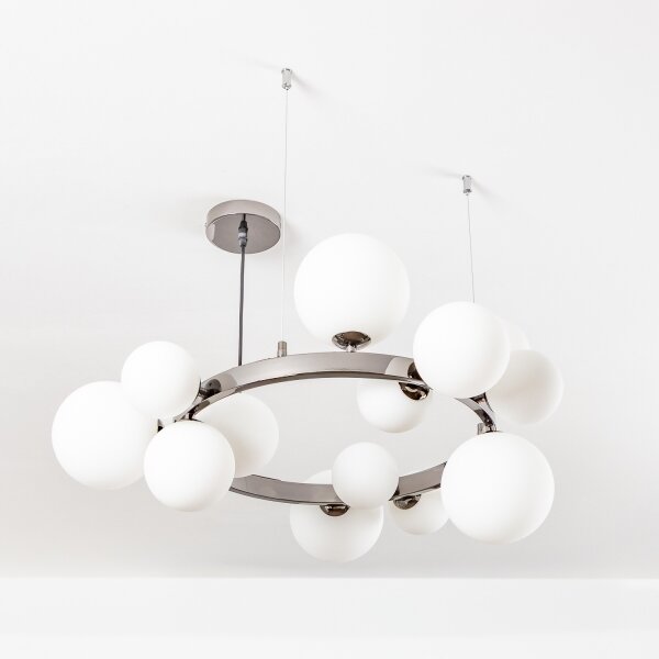 Brilagi - LED luster na lanku MILLA 15xG9/3W/230V čierny chróm/biela