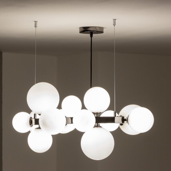 Brilagi - LED luster na lanku MILLA 15xG9/3W/230V čierny chróm/biela