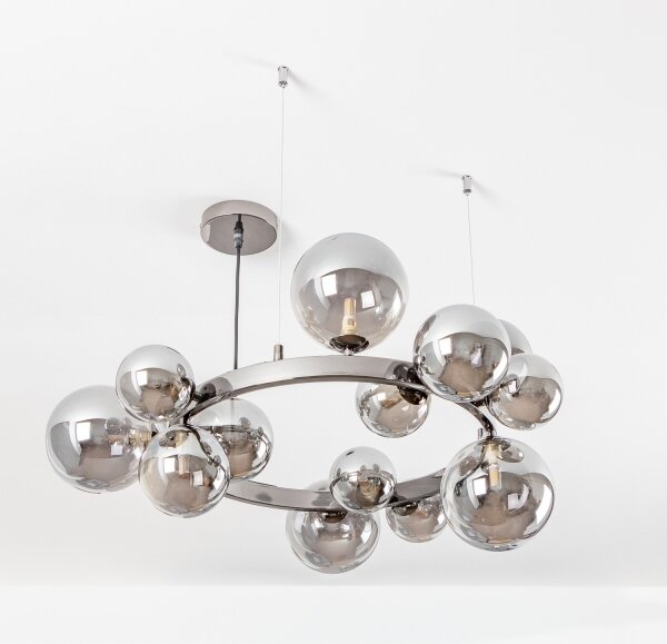 Brilagi - LED luster na lane MILLA 15xG9/3W/230V čierny chróm/dymové