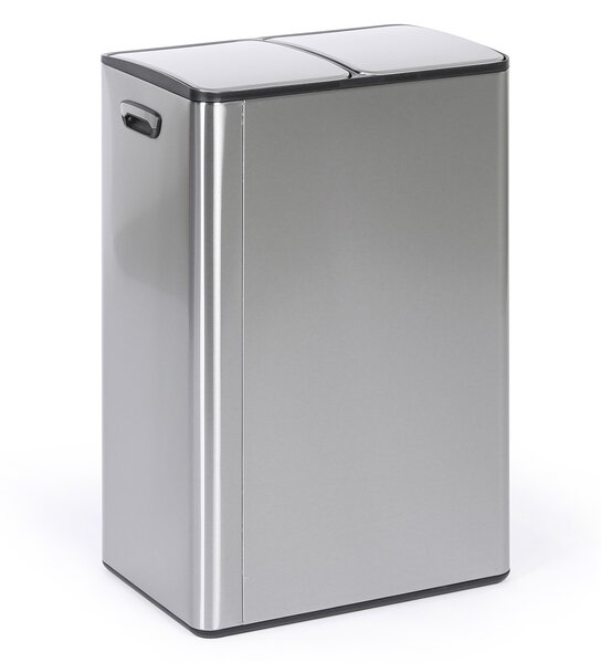 Kôš na triedený odpad, 2x 30 l, nerez, nášľapný
