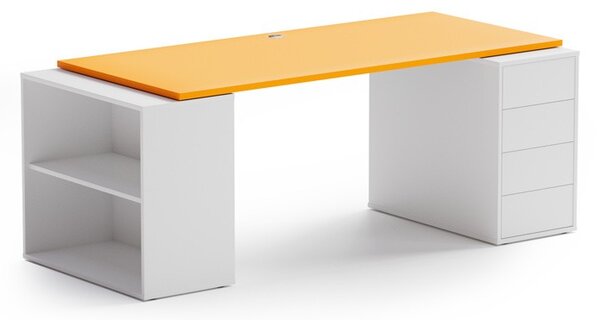 Samostatná pracovná doska BLOCK, 1600 x 800 x 25 mm, oranžová