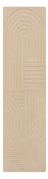 Béžový vlnený koberec behúň 60x230 cm Zen Garden – Flair Rugs