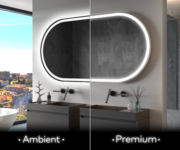 Oválne zrkadla LED do kupelne L230