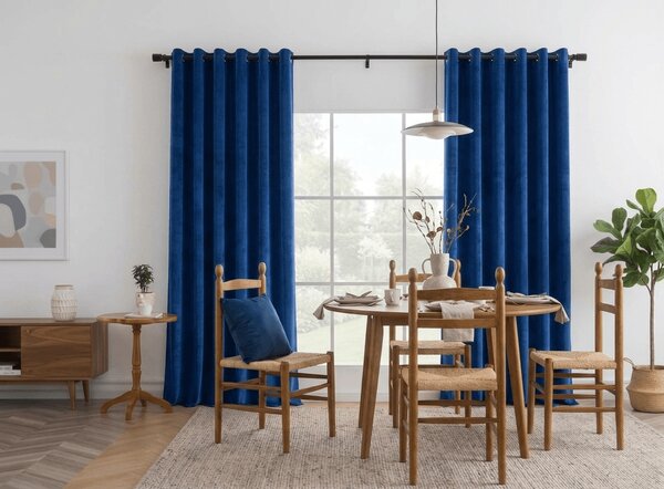 Zatemňovací záves DREAM VELVET 140x250 cm, námornícka modrá Zavesenie: Kovové krúžky
