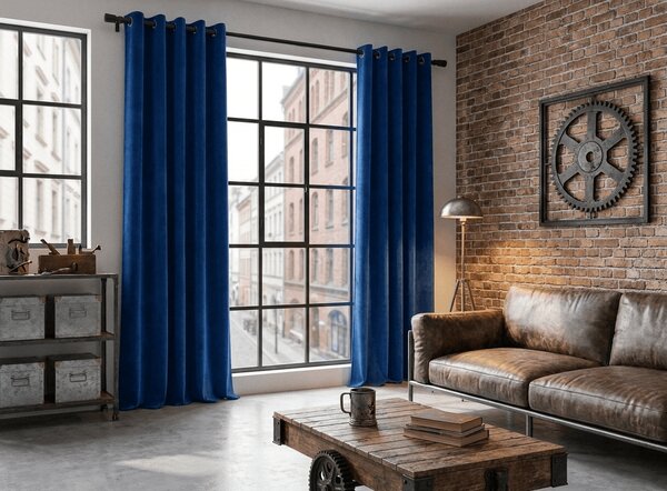 Zatemňovací záves DREAM VELVET 140x250 cm, námornícka modrá Zavesenie: Kovové krúžky