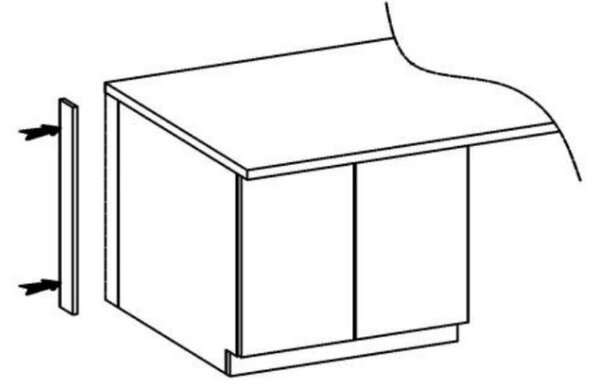 Kuchynský bočný sokel UNIT - 55x82 cm, čierny
