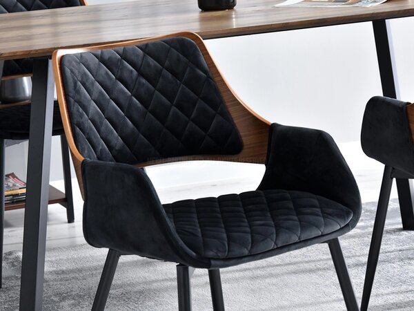 Jedálenská stolička SORCHA - orech / čierna