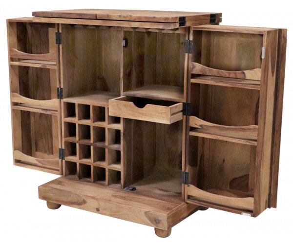 Rozkladacia barová skriňa 80x105x55 indický masív palisander