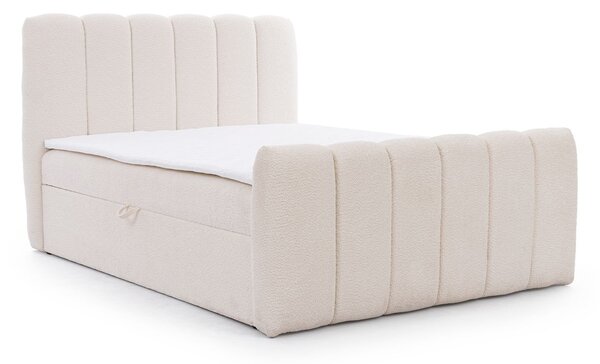 Boxspringová posteľ 200x200 SEMINOLE - krémová + topper