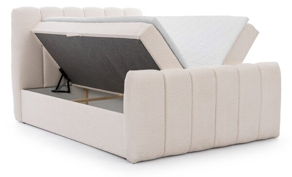 Boxspringová posteľ 200x200 SEMINOLE - krémová + topper