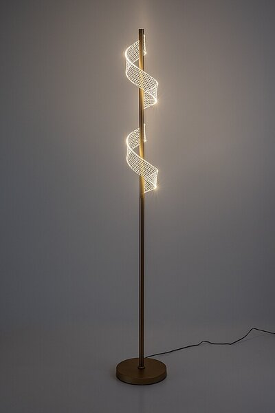 Rabalux 74415 LED stojacia lampa Zofrael | 12W integrovaný LED zdroj | 760lm | 3000K | vypínač | zlatá
