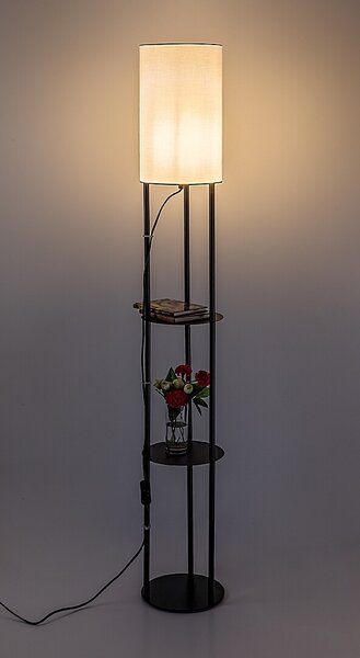 Rabalux 74106 stojacia lampa Bronn E27 | vypínač | čierna