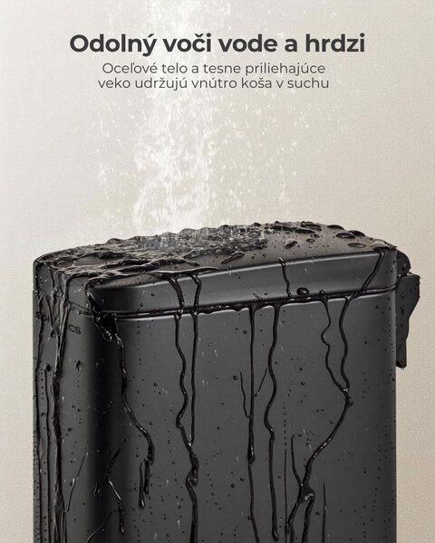 Odpadkový kôš do kúpeľne NORD, 5l, čierna SongmicsHome