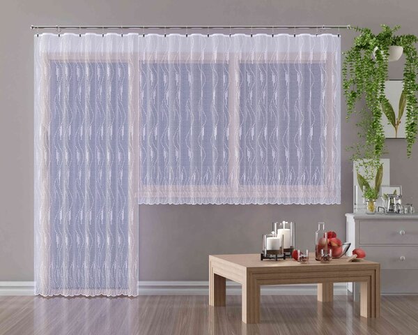 Záclona žakárová, Edison metráž, biela 150 cm